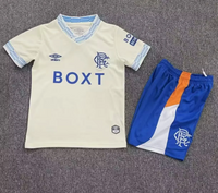 Rangers 26/27 Cream/Blue Trim Away Kids Jersey Set