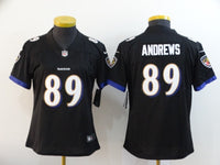 Ravens 2021/22 Andrews #89 Black/Purple Women NFL Jersey
