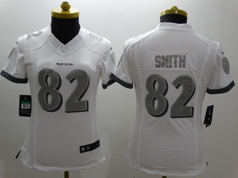 Ravens 2021/22 Smith #82 White/Gray Women NFL Jersey