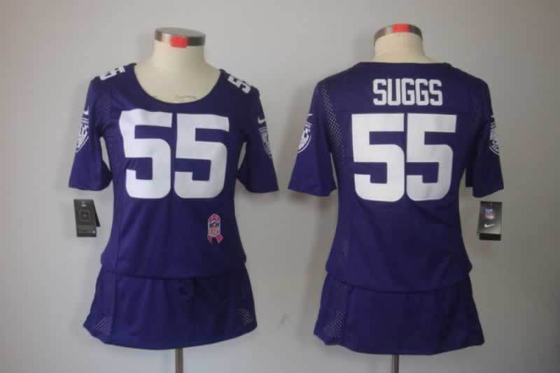 Ravens 2021/22 Suggs #55 Purple/White Women NFL Jersey