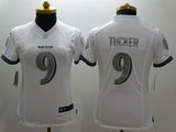 Ravens 2021/22 Tucker #9 White/Gray Women NFL Jersey