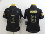Ravens 2022/23 Jackson #8 Black/Gold Women NFL Jersey