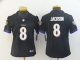 Ravens 2022/23 Jackson #8 Black/Purple Women NFL Jersey
