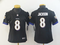 Ravens 2022/23 Jackson #8 Black/Purple Women NFL Jersey