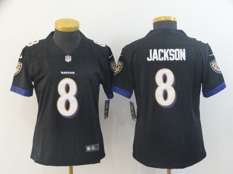 Ravens 2022/23 Jackson #8 Black/Purple Women NFL Jersey