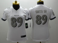 Ravens 2022/23 Smith SR #89 White/Gray Women NFL Jersey