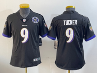 Ravens 2023/24 Tucker #9 Black/Purple Women NFL Jersey