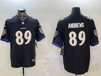 Ravens 25/26 Andrews #89 Black NFL Game Jersey