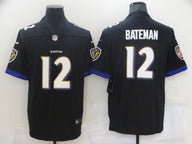 Ravens 25/26 Bateman #12 Black NFL Game Jersey