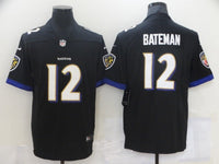 Ravens 25/26 Bateman #12 Black NFL Game Jersey