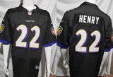 Ravens 25/26 Henry #22 Black NFL Game Jersey