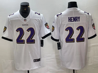 Ravens 25/26 Henry #22 White NFL Game Jersey
