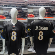 Ravens 25/26 Jackson #8 Black NFL Game Jersey