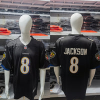 Ravens 25/26 Jackson #8 Black NFL Game Jersey