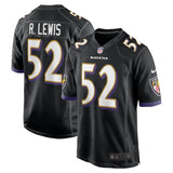 Ravens 25/26 R.Lewis #52 Black NFL Game Jersey