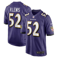 Ravens 25/26 R.Lewis #52 Purple NFL Game Jersey