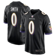 Ravens 25/26 Smith #0 Black NFL Game Jersey