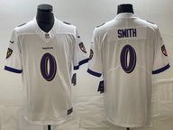 Ravens 25/26 Smith #0 White NFL Game Jersey