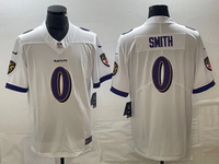 Ravens 25/26 Smith #0 White NFL Game Jersey