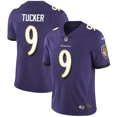 Ravens 25/26 Tucker #9 Purple NFL Game Jersey
