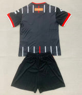 Ravens 26/27 Black/White Stripes/Red Away Kids Jersey Set