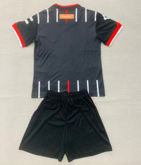 Ravens 26/27 Black/White Stripes/Red Away Kids Jersey Set