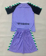 Real Betis 2026 Purple/Black Striped Goalkeeper Kids Jersey Set
