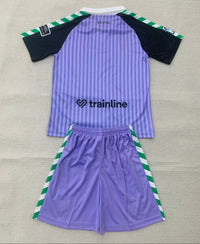 Real Betis 2026 Purple/Black Striped Goalkeeper Kids Jersey Set