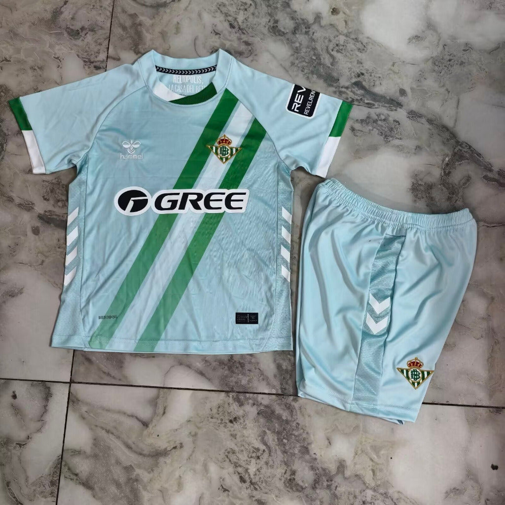 Real Betis 25/26 Blue Away Kids Jersey Set