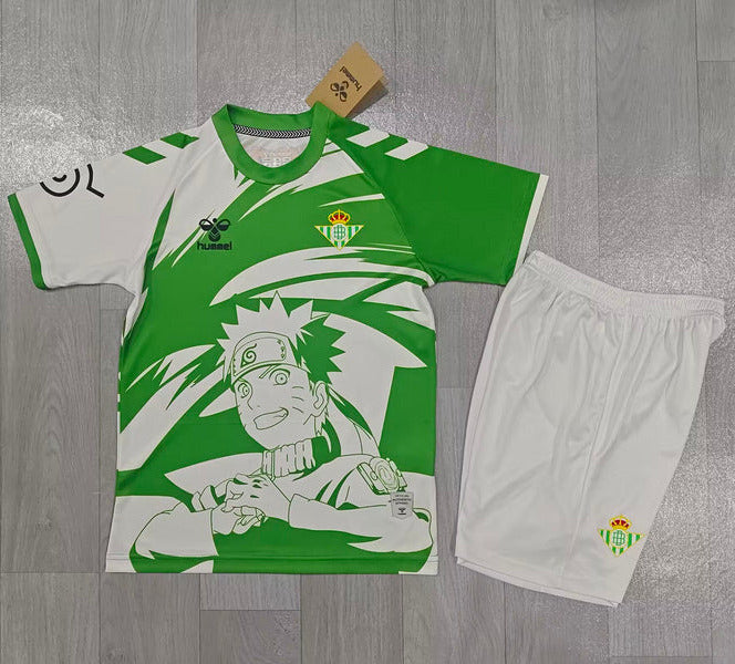 Real Betis 25/26 Green Naruto Stadium Kids Jersey Set