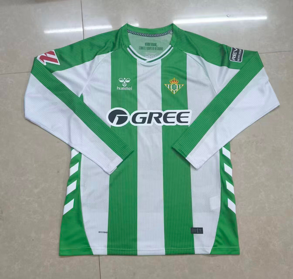 Real Betis 25/26 Green/White Home Long Sleeve Jersey