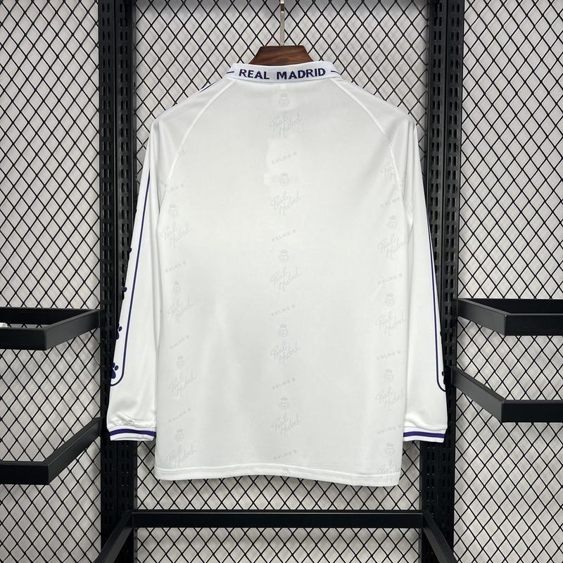 Real Madrid 1994/96 Vintage Retro Home Long Sleeve Jersey