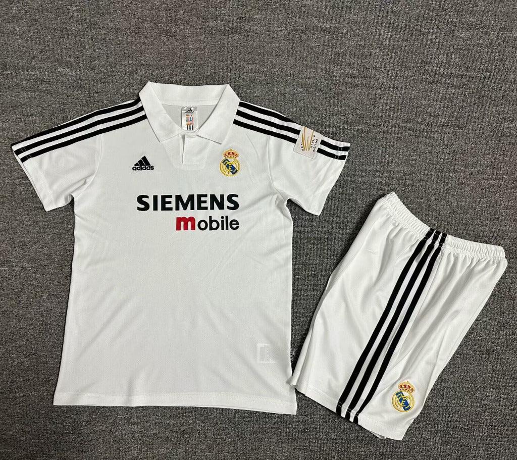 Real Madrid 2002/03 Vintage Retro Home Kids Jersey Set