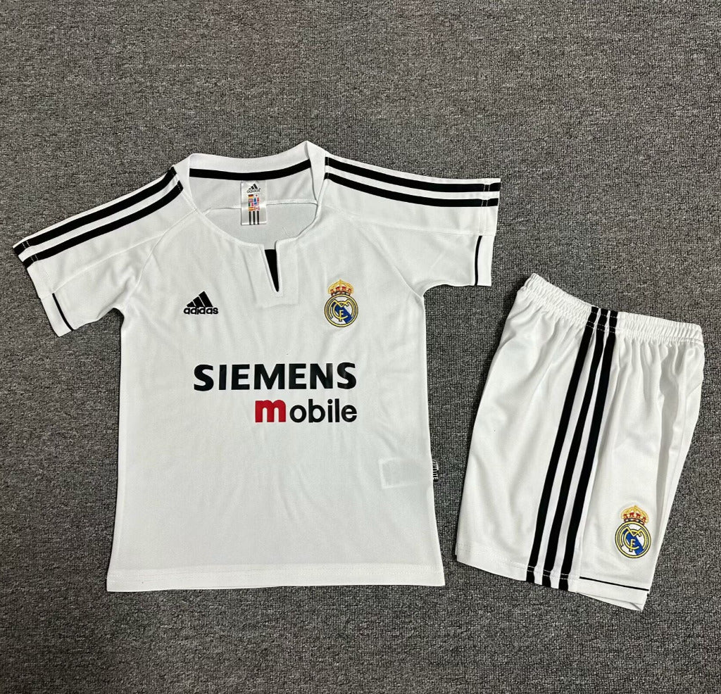 Real Madrid 2003/04 Vintage Retro Home Kids Jersey Set