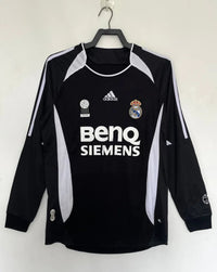 Real Madrid 2006/07 Vintage Retro Second Away Black Long Sleeve Jersey - Concept Kits