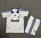 Real Madrid 2007/08 Vintage Retro Home Kids Jersey Set