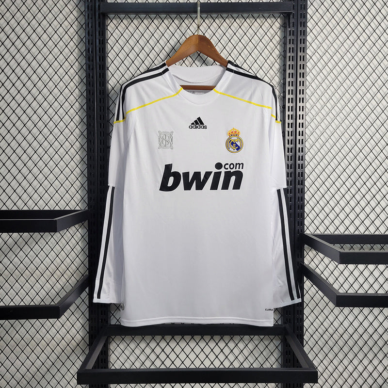 Real Madrid 2009/10 Vintage Retro Home Long Sleeve Jersey