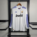 Real Madrid 2010/11 Vintage Retro White Home Long Sleeve Jersey