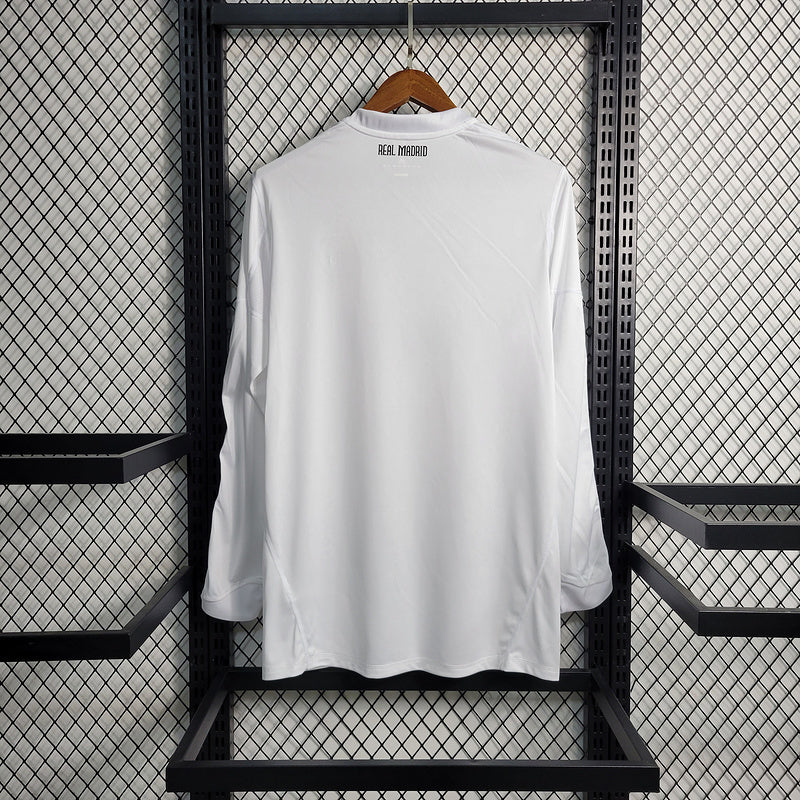 Real Madrid 2010/11 Vintage Retro White Home Long Sleeve Jersey
