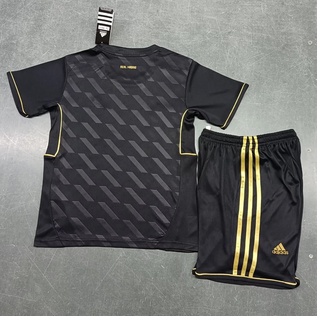 Real Madrid 2011/12 Vintage Retro Black Home Kids Jersey Set