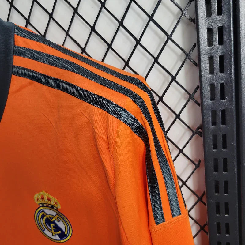 Real Madrid 2013/14 Vintage Retro Orange Second Away Long Sleeved Jersey