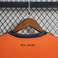 Real Madrid 2013/14 Vintage Retro Orange Second Away Long Sleeved Jersey