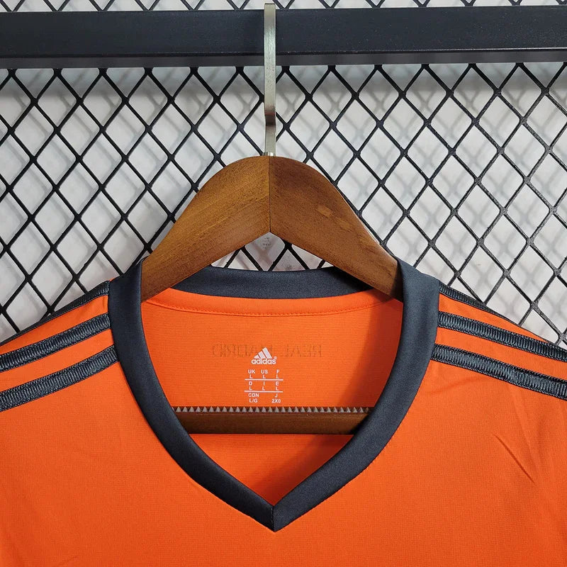 Real Madrid 2013/14 Vintage Retro Orange Second Away Long Sleeved Jersey
