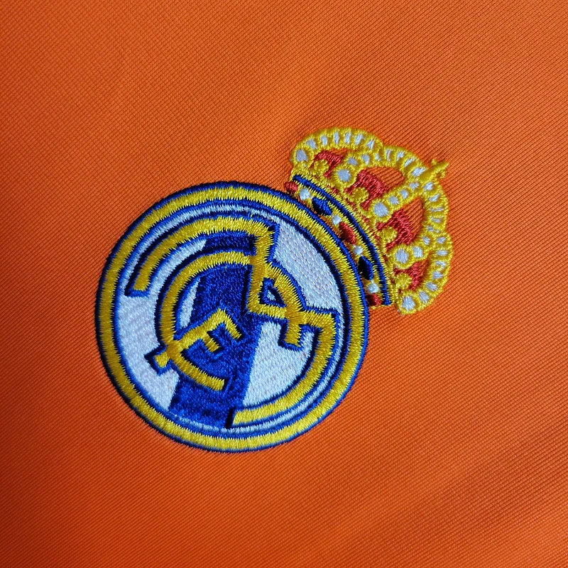 Real Madrid 2013/14 Vintage Retro Orange Second Away Long Sleeved Jersey