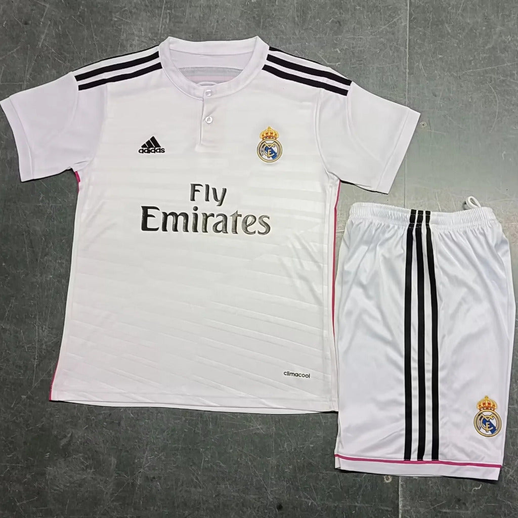 Real Madrid 2014/15 Vintage Retro Home Kids Jersey Set