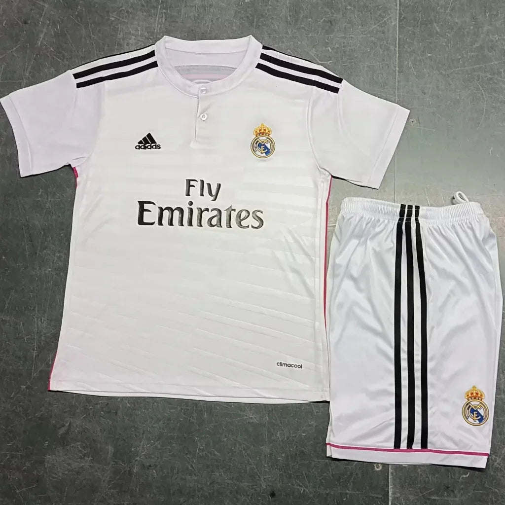 Real Madrid 2014/15 Vintage Retro Home Kids Jersey Set