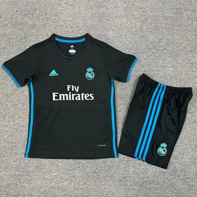 Real Madrid 2016/17 Vintage Retro Black Away Kids Jersey Set