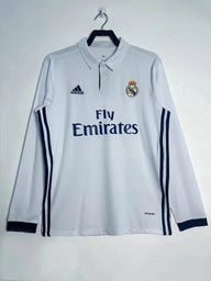 Real Madrid 2016/17 Vintage Retro Home Long Sleeve Jersey - Concept Kits