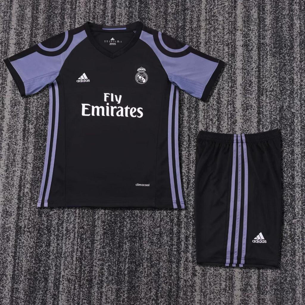 Real Madrid 2016/17 Vintage Retro Second Away Kids Jersey Set
