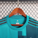 Real Madrid 2017/18 Vintage Retro Blue Second Guest Long Sleeve Jersey